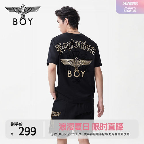 【圣剑骑士】BOYLONDON潮牌个性印花短袖夏季男女同款T恤N01148