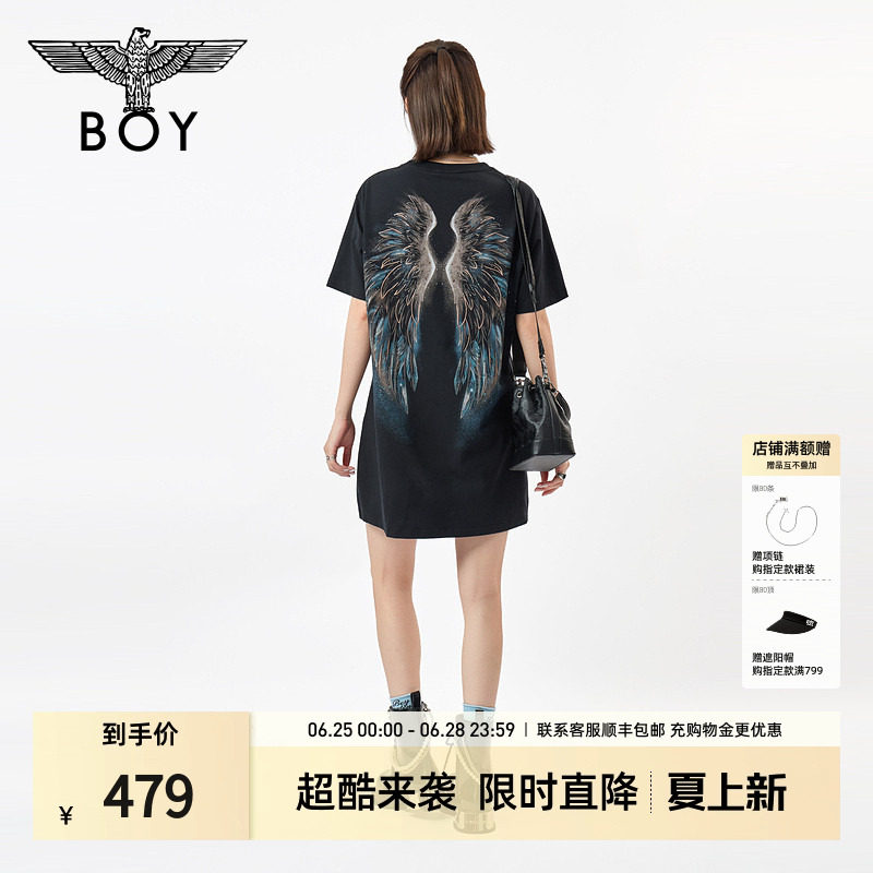 【羽翼苍兰】BOYLONDON天使翅膀连衣裙2026夏季新款女T