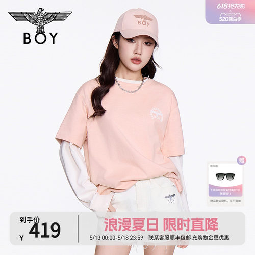 BOYLONDON时尚翅膀印花休闲潮牌纯棉短袖夏季男女同款T恤N01274