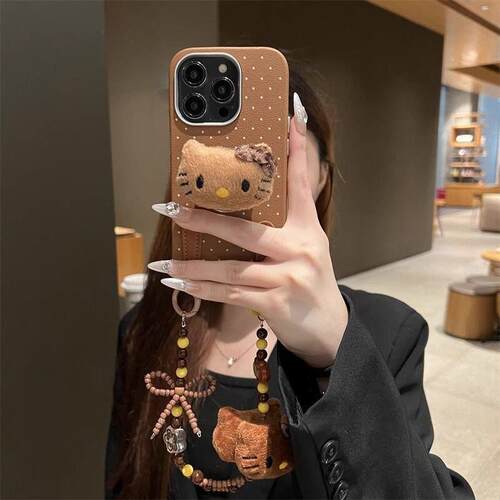 复古KT猫苹果16ProMax手机壳iPhone1无品牌/P5r新o3女款112软套14手绳XR