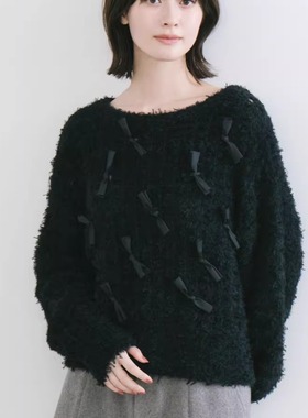 7折现货包邮 UMII日本代购 cocodeal蝴蝶结软糯针织上衣 75631350