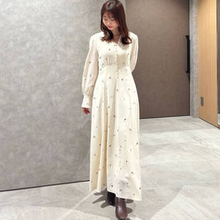 年终现货包邮 UMII日本代购  cocodeal气质V领印花连衣裙76115501