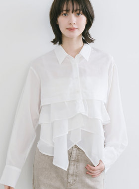 8折 现货 包邮 UMII日本代购 cocodeal  荷叶边衬衫上衣 75618313