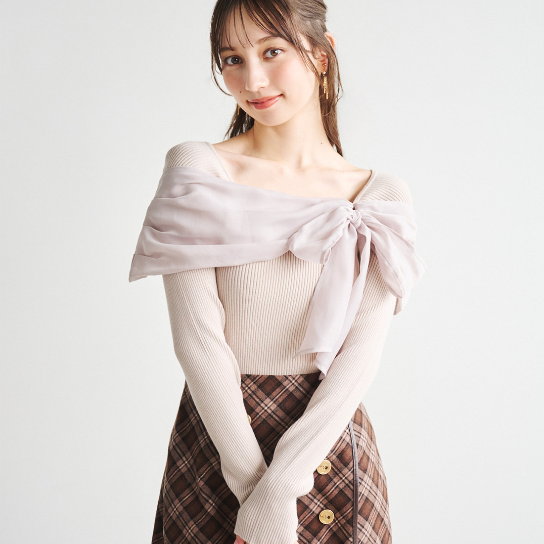 包邮包税 umii 11月日本lillian carat 蝴蝶结针织衫  45731435