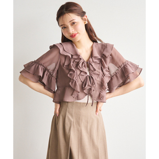 年终现货包邮 UMII日本代购 Lillian carat 荷叶长袖上衣45518515