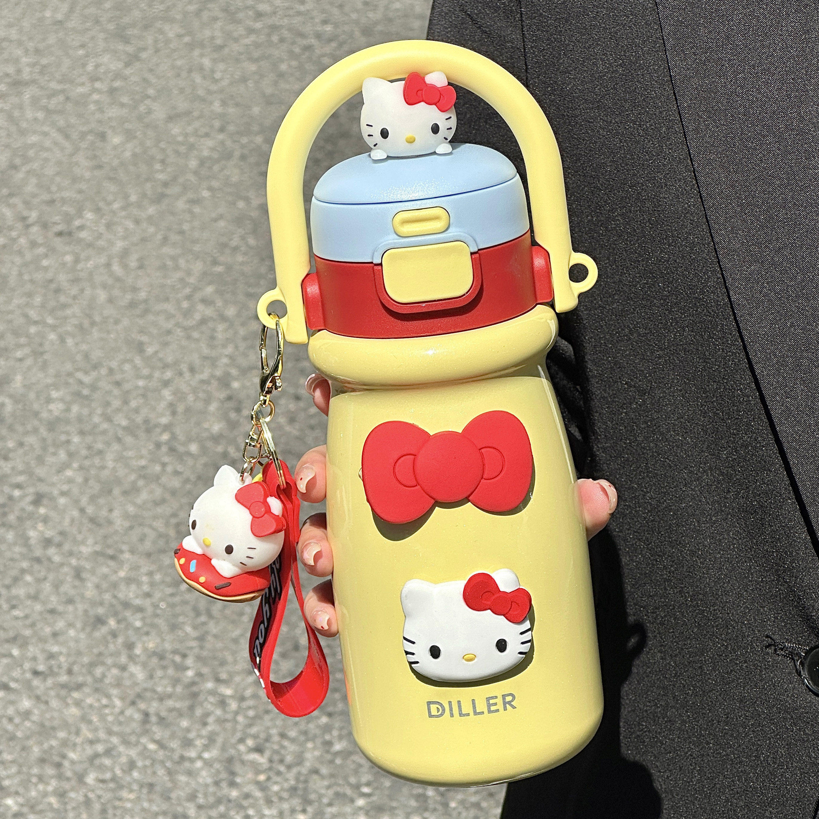 hellokitty保温杯女生高颜值大容量咖啡随行杯子学生可爱斜挎水杯