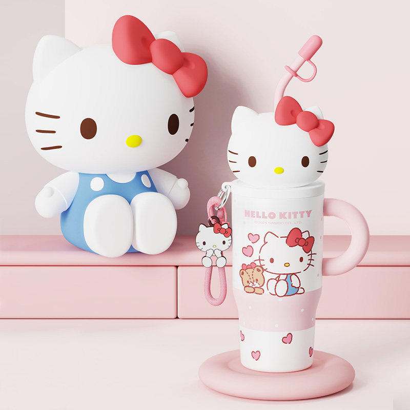 hellokitty吸管保温杯大容量水杯女生高颜值学生党316不锈钢杯子
