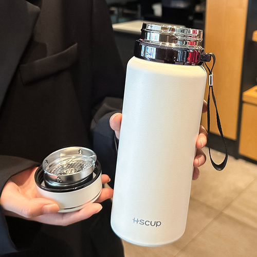 大容量茶水分离保温杯
