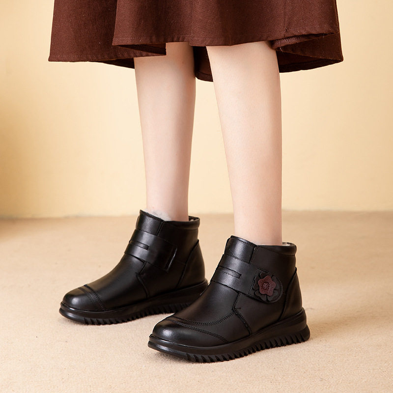 新款牛皮妈妈棉鞋真羊毛软底防滑中老年魔术贴女鞋厂家直销,女鞋,棉鞋,淘宝优惠券,粉丝福利购,淘宝优惠卷