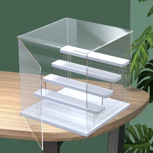 高清亚克力大容量盲盒收纳展示架泡泡玛特手办盒模型透明防尘玩偶