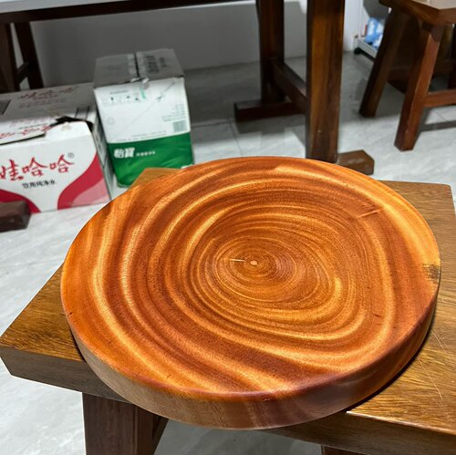 越南桃花芯木整木圆形抗菌砧板