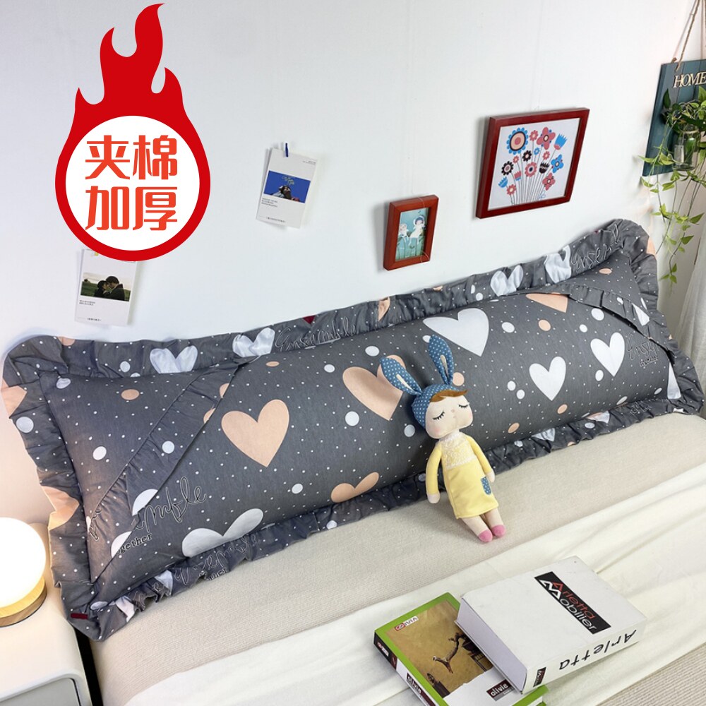 荷叶花边加厚纯棉夹棉双人枕头套