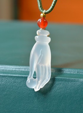 高冰玉髓掌上明珠挂件男女款项链