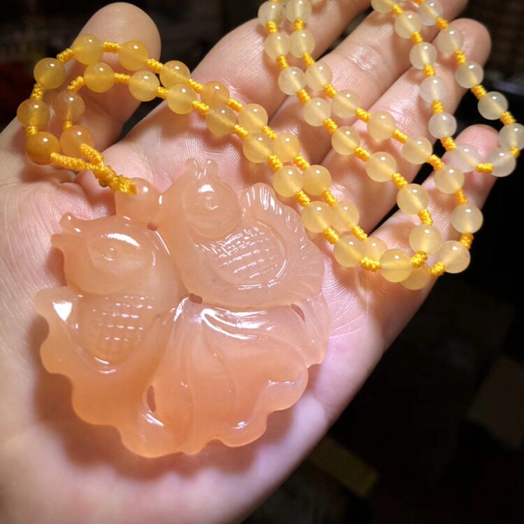 金丝玉双鱼玉佩挂件情侣礼物饰品