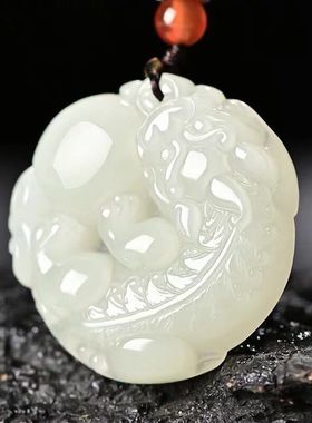 和田玉貔貅男女款玉石吊坠小众款