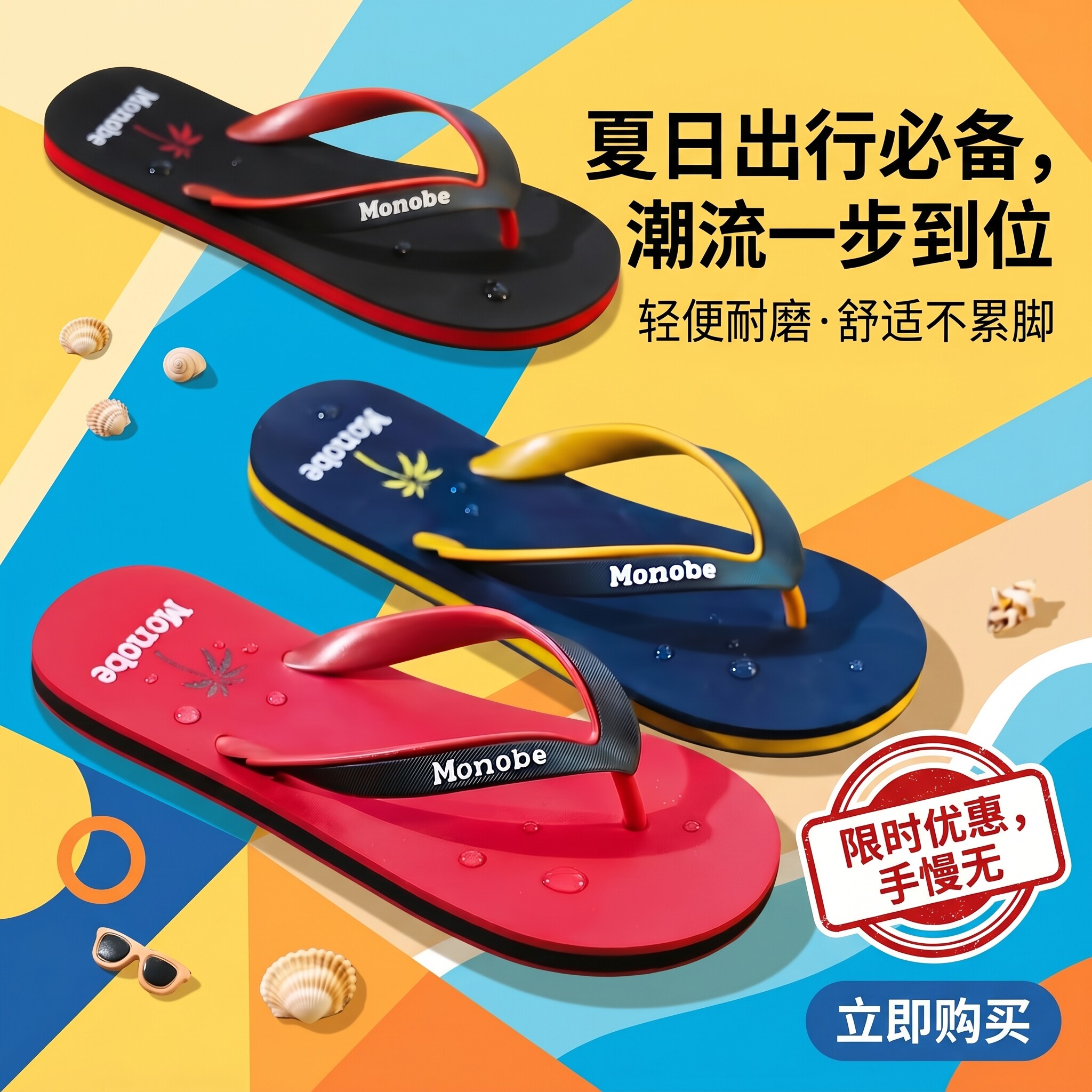 Monobe人字拖男士夏季防滑人字拖