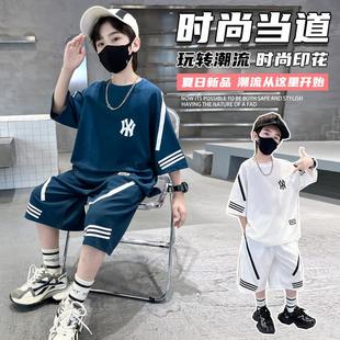 韩国潮牌童装运动套装男童2025新款夏季儿童短袖短裤两件套夏装