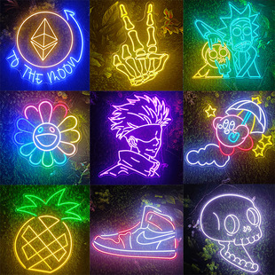 led霓虹灯牌 发光字装饰造型灯广告牌招牌酒吧网红创意氛围彩灯