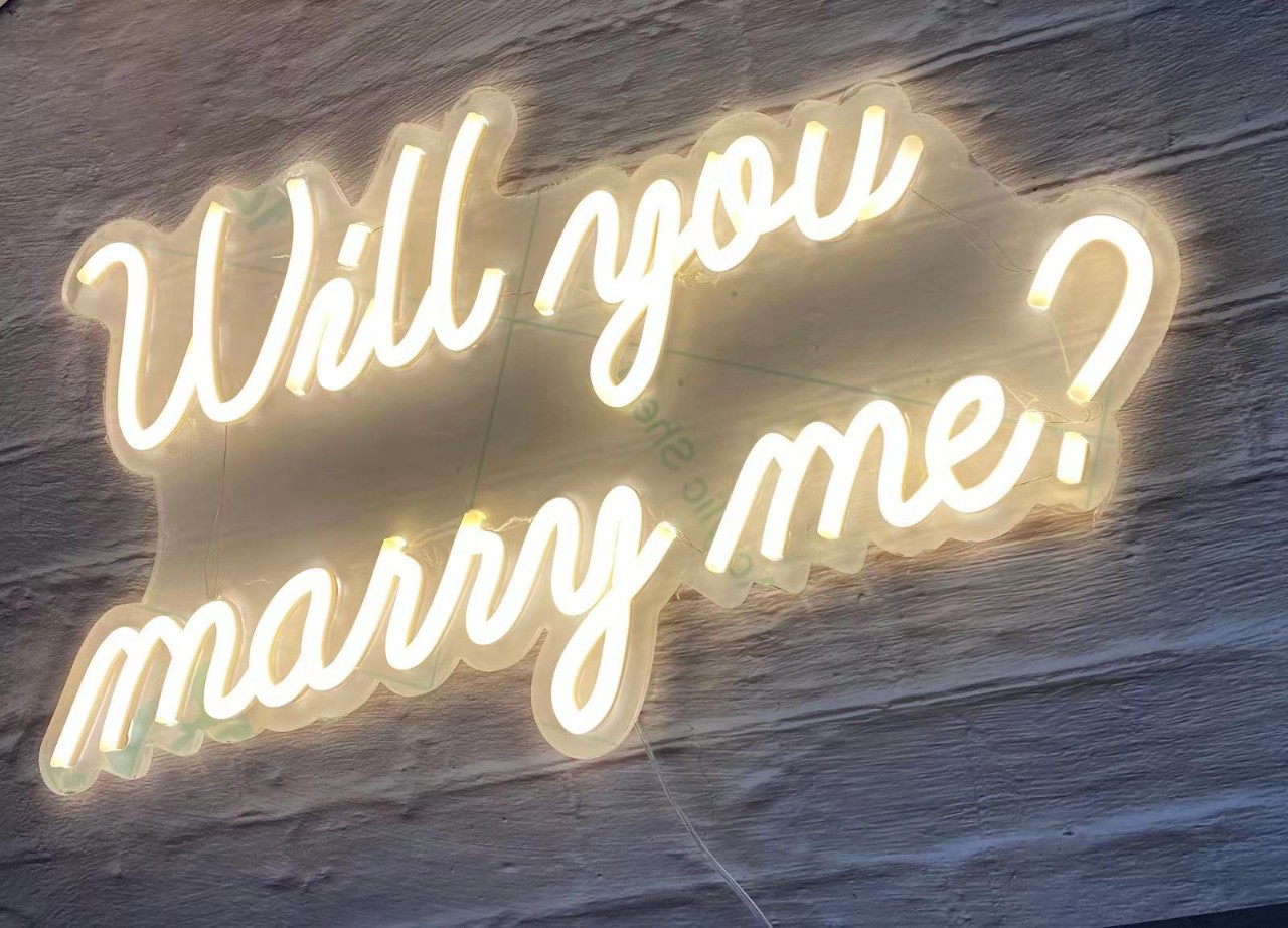 USB求婚布置创意用品婚礼创意氛围灯marry  me生日灯发光霓虹灯