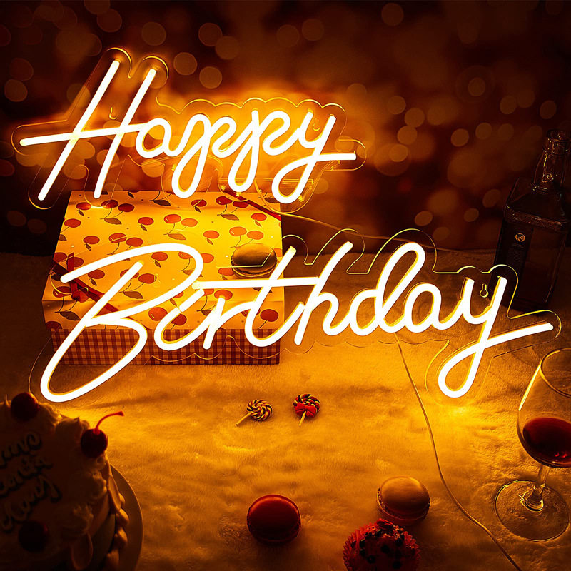 网红发光字happy birthday霓虹灯led字符生日派对ins风装饰灯牌