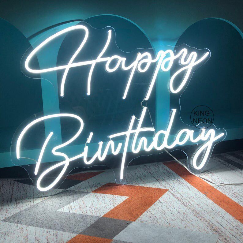 跨境霓虹灯neonsign装饰灯酒吧生日礼物派对happy birthday