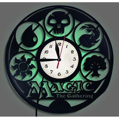 魔法风云会led夜灯Magic The Gathering黑胶唱片挂钟万智牌创意钟
