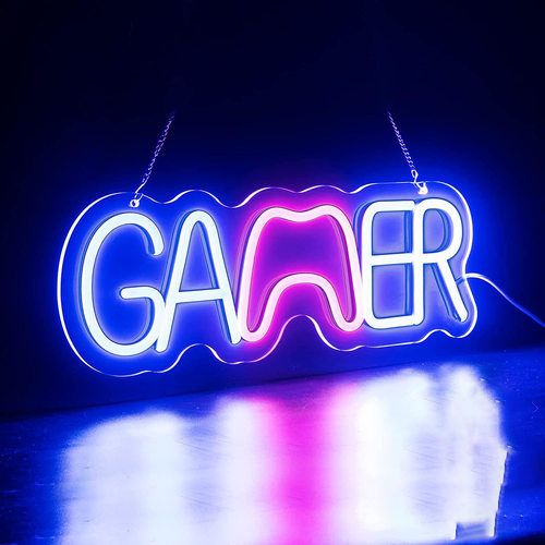 亚马逊USB游戏GAMER卧室儿童客厅INS氛围灯LED霓虹装饰灯价格实惠