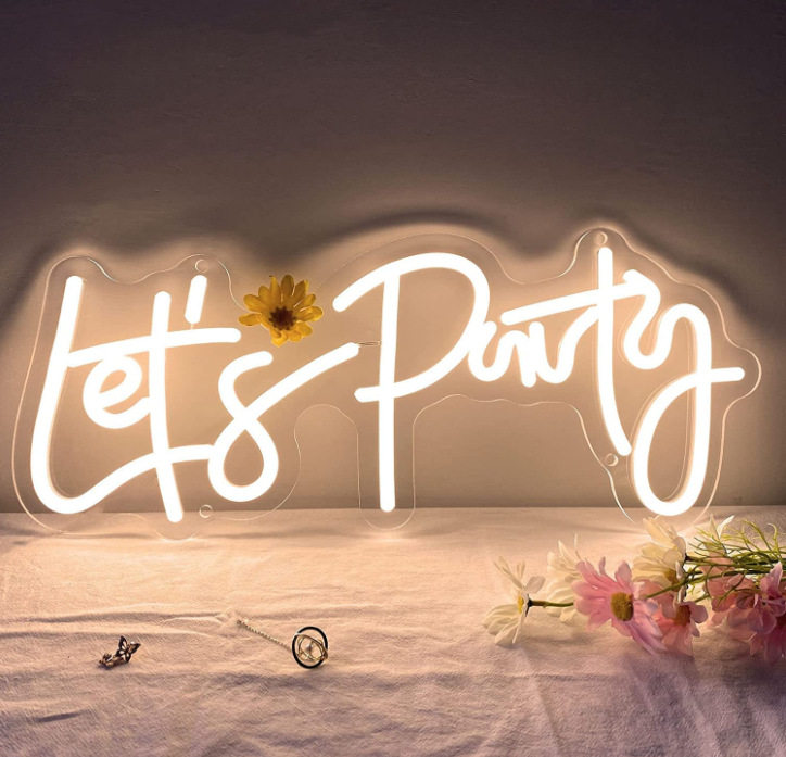 Let's Party霓虹灯USB订婚派对婴儿派对墙壁夜灯装饰背景