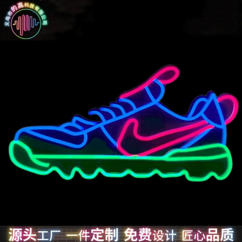 跨境led商场店铺霓虹灯网红打卡墙彩灯造型灯鞋店招牌设计造型灯