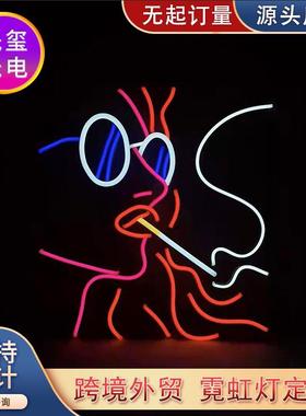 外贸亚马逊 Smokes girl rtrait 墙面装饰 霓虹灯 厂家直销