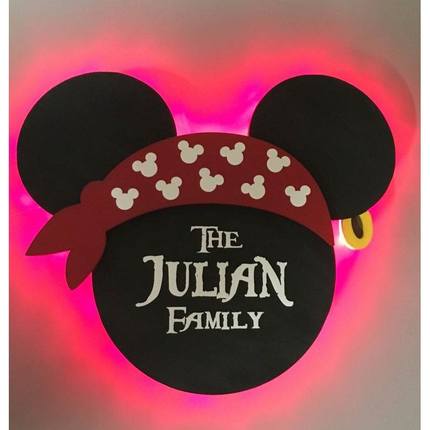 跨境外贸 卡通老鼠海盗米奇led夜灯壁灯装饰气氛灯儿童房卧室灯