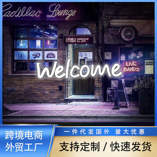 跨境冰淇淋霓虹灯牌派对装饰welcome霓虹灯酒店发光字母造型