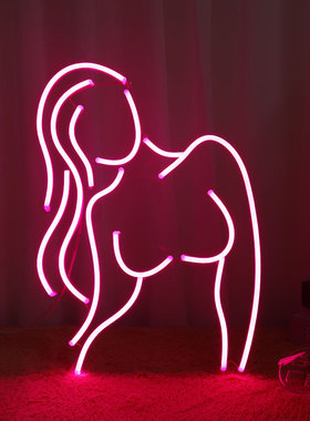 led霓虹灯ins酒吧聚会paty硅胶氛围装饰灯diy图形快速出样