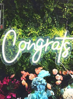 led霓虹congrats英文字母 50*23cm 室内外灯饰