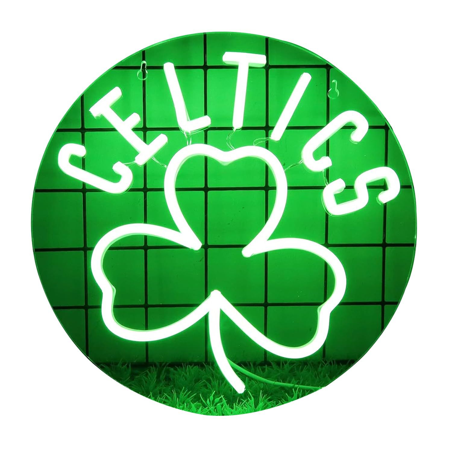 led霓虹灯背板CELTICS三叶草 透明亚克力霓虹灯 摆件节日氛围灯