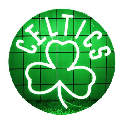 led霓虹灯背板CELTICS三叶草 透明亚克力霓虹灯 摆件节日氛围灯