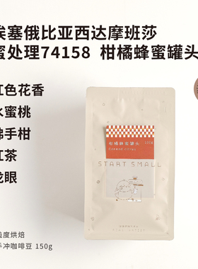 90+新产季2025柑橘蜂蜜罐头埃塞蜜处理74158浅烘手冲咖啡豆150g