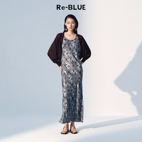 Re-BLUE慵懒松弛感贝壳型针织衫