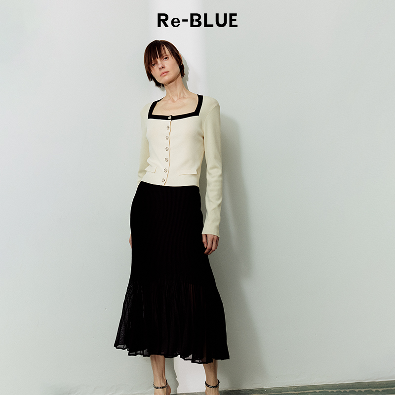 浪漫探戈鱼尾针织拼接半身裙