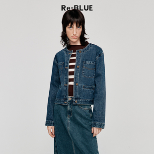 牛仔外套 舒适质感洗水短款 BLUE轻奢优雅女装