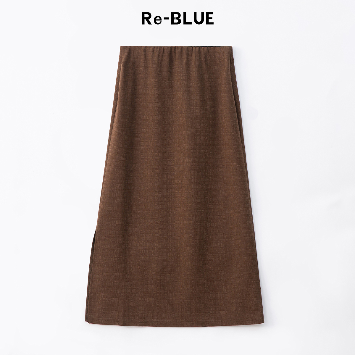 Re-BLUE轻奢极简直筒开衩半身裙