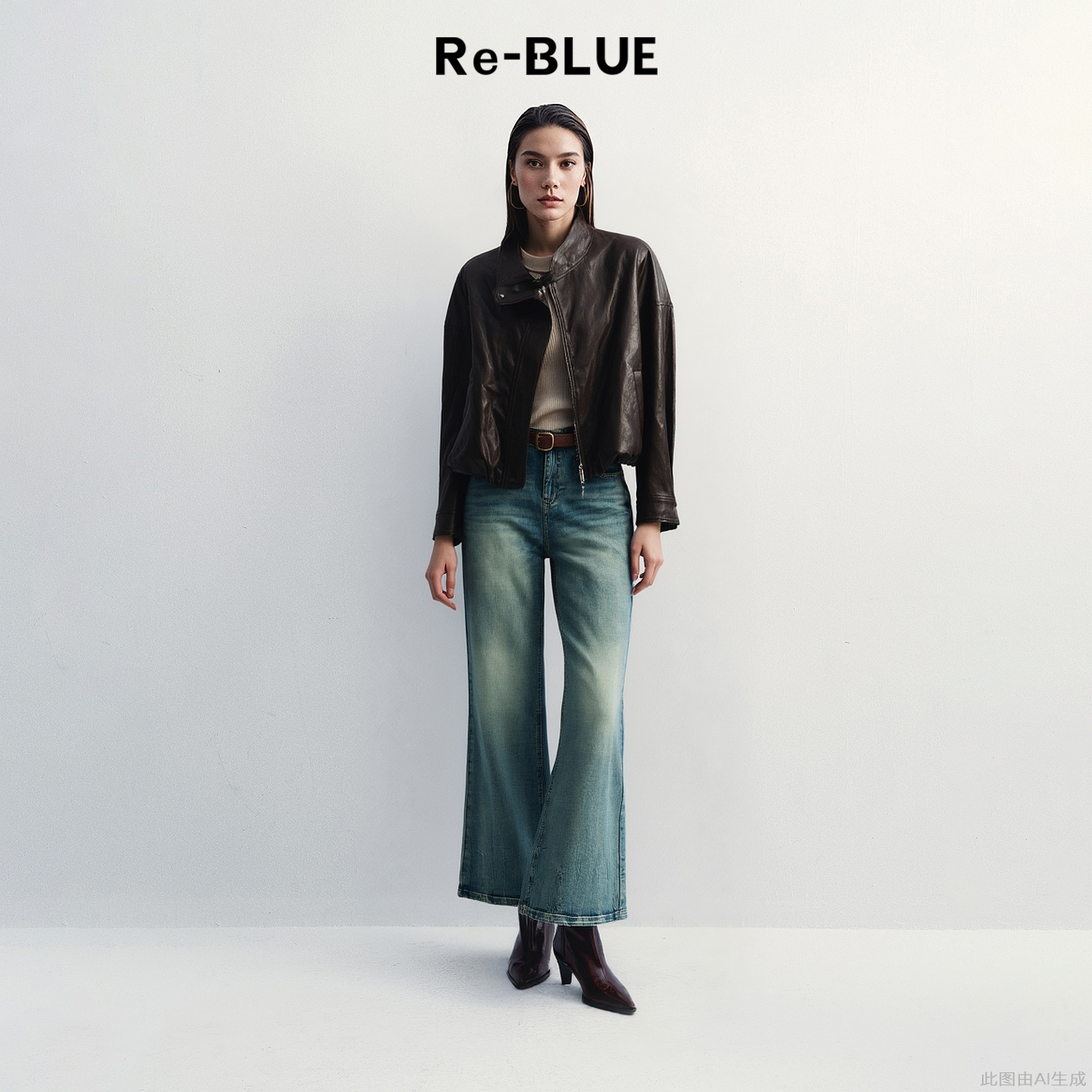 Re-BLUE复古pu皮高级感外套