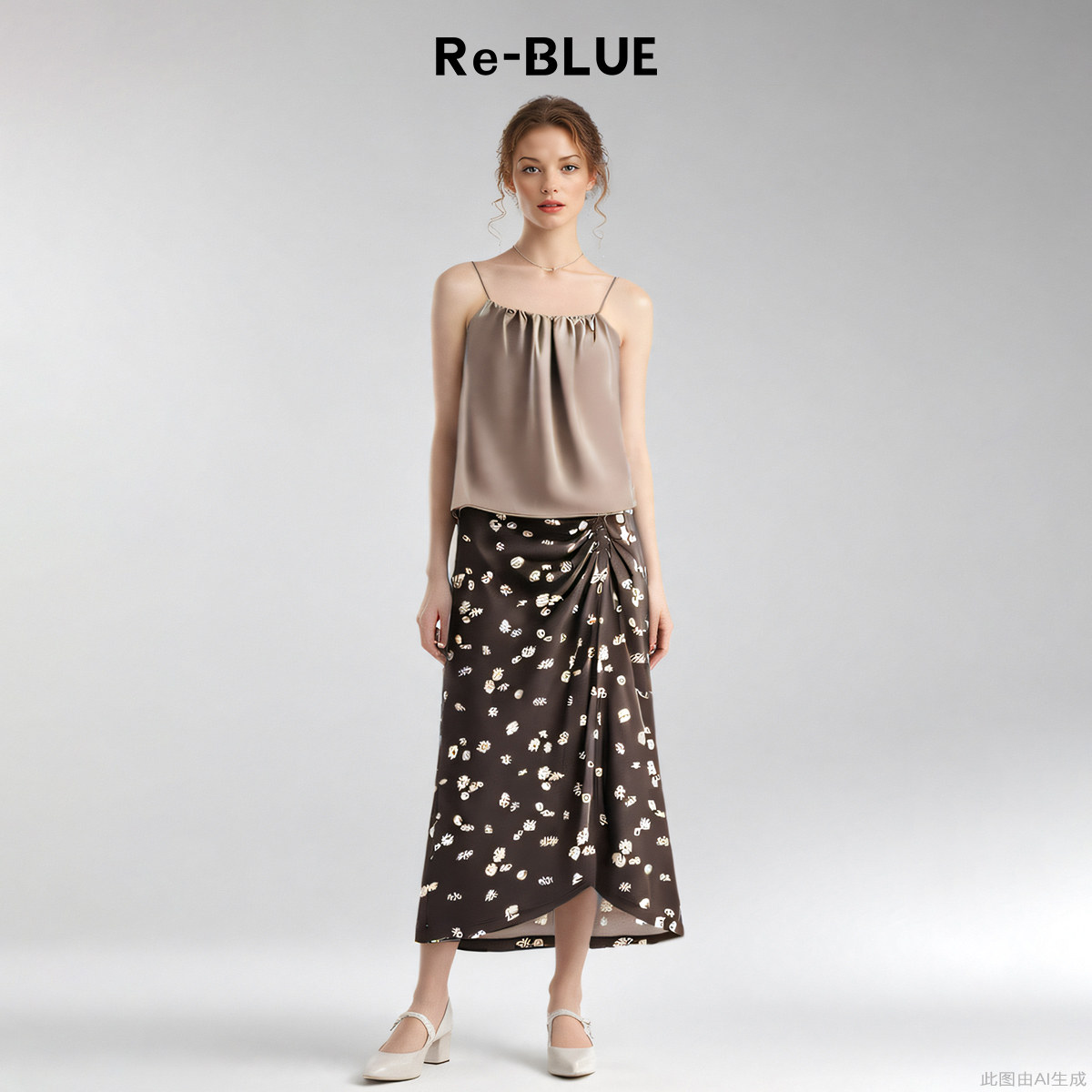 优雅知性捏褶吊带内搭上衣