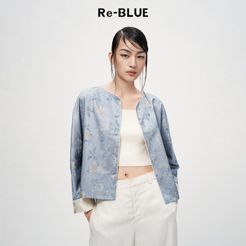 ReBLUE轻奢新中式提花对襟小外套