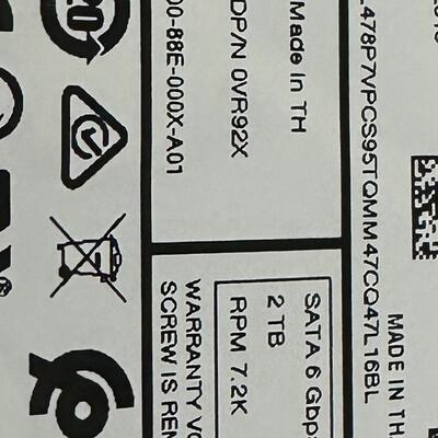 DELL ST2000NX0423 2T 7.2K 2.5寸 SATA 128M 6G 服务器硬盘