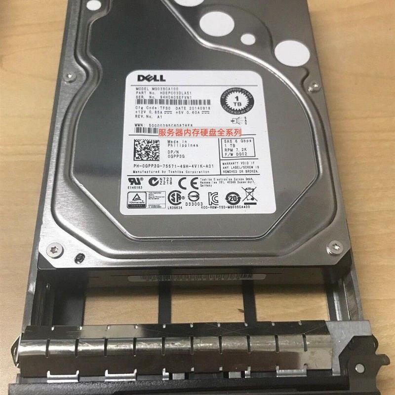 DELL GPP3G 1TB SAS MG03SCA100 0GPP3G 服务器硬盘1T 3.5寸  6GB