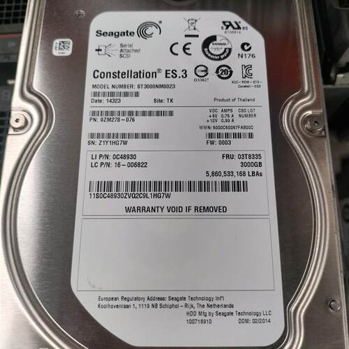 联想3.5寸SAS接口3T ST3000NM0023  3000GB 03T8335 服务器硬盘