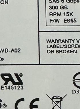 / 0F617N 300GB 15K  SAS 6G 3.5寸 F617N  拆机原装硬盘