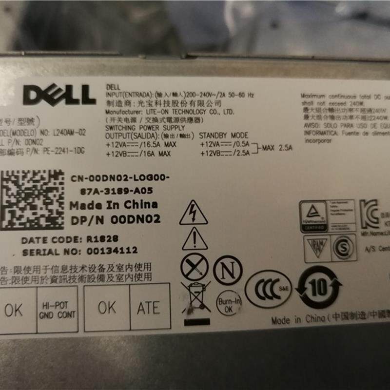 全新电源L240AM-02 0DN02 DELL V3470 3050  3669 3668 7050电源