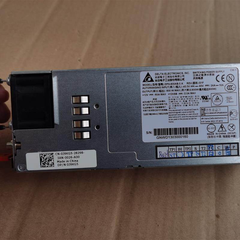 戴尔Dell Force10 S6000-DC-R电源800W J9KG5 DPS-800AB-5 A